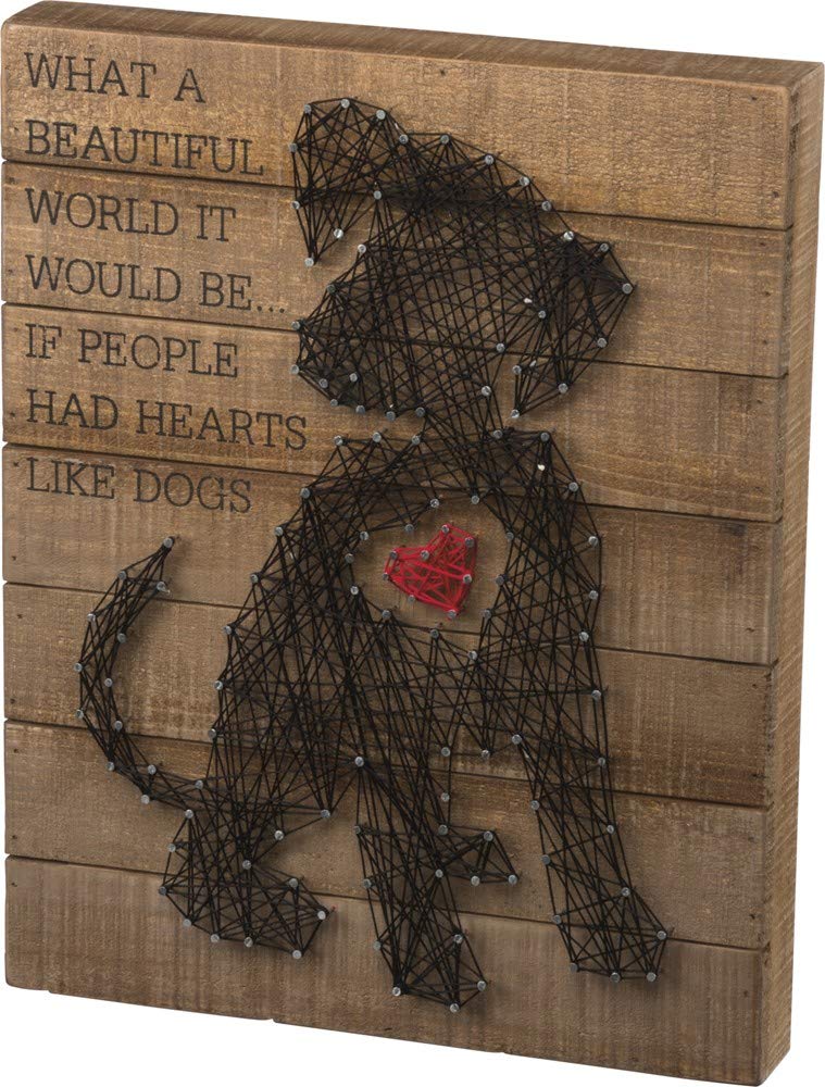 Primitives by Kathy 33159 String Art Box Sign, Puppy Heart - Image 1